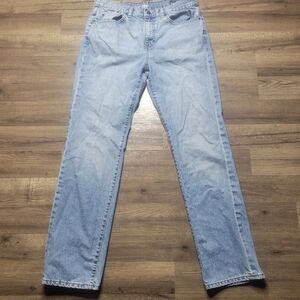 Chaps Denim Straight Fit Jeans Mens 34x32 Blue Cotton Straight Leg Casual